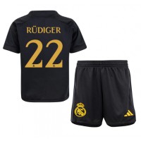 Camiseta Real Madrid Antonio Rudiger #22 Tercera Equipación para niños 2023-24 manga corta (+ pantalones cortos)